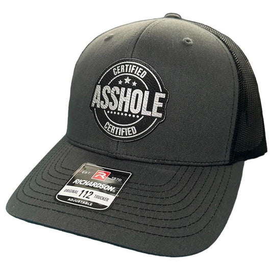 Certified A**hole Leather Patch Snapback Hat