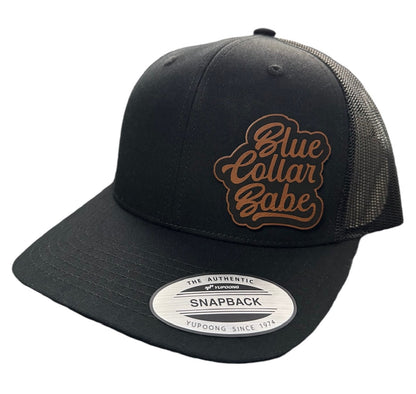 Blue Collar Babe Leather Patch Snapback Hat - Many Colors