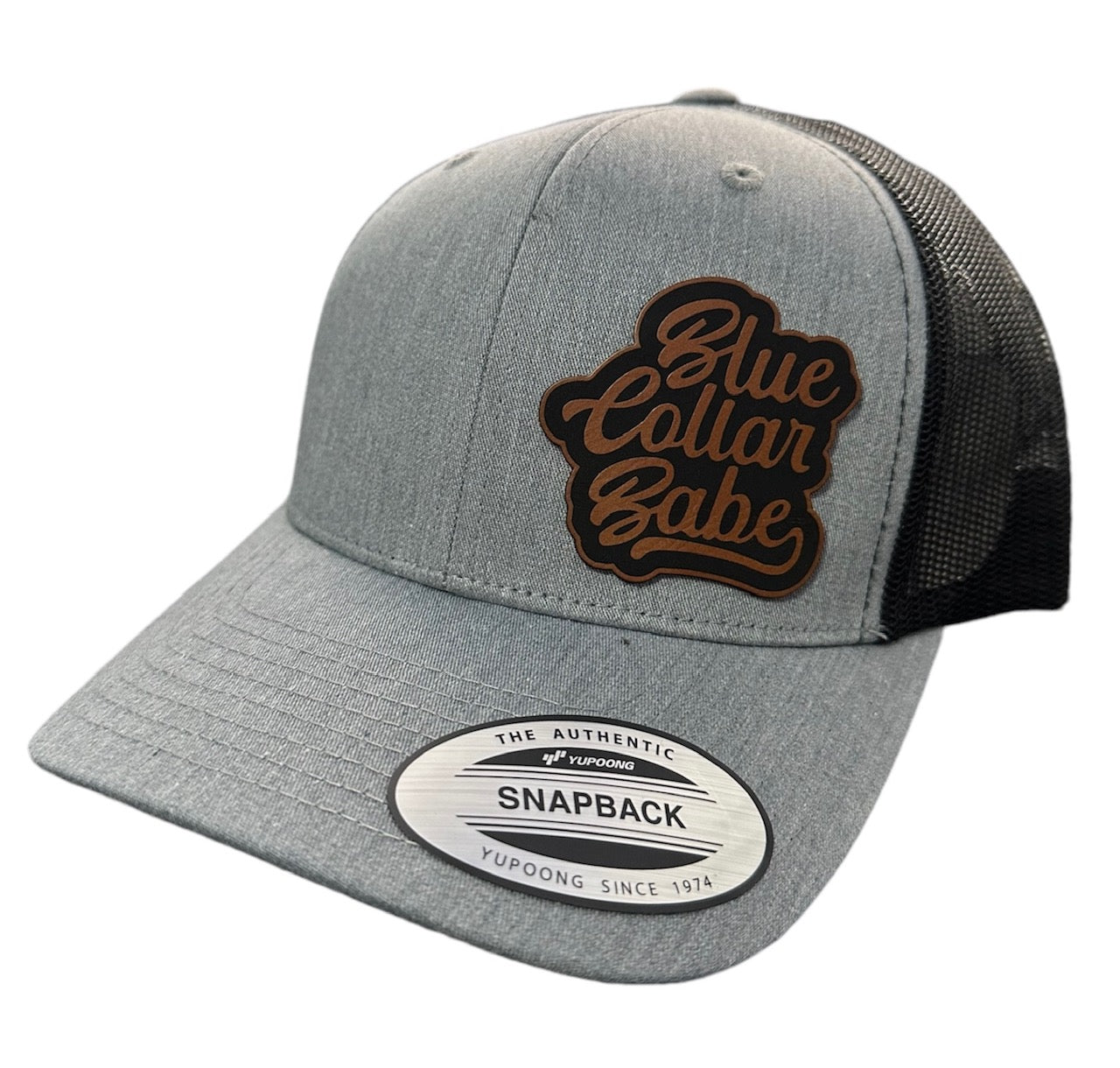 Blue Collar Babe Leather Patch Snapback Hat - Many Colors