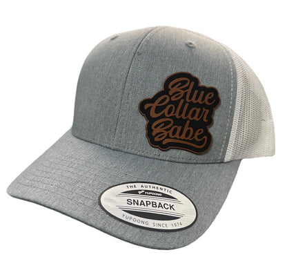 Blue Collar Babe Leather Patch Snapback Hat - Many Colors