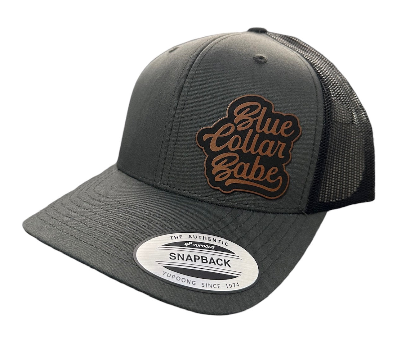 Blue Collar Babe Leather Patch Snapback Hat - Many Colors