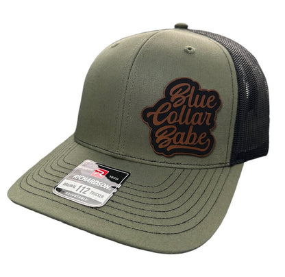 Blue Collar Babe Leather Patch Snapback Hat - Many Colors