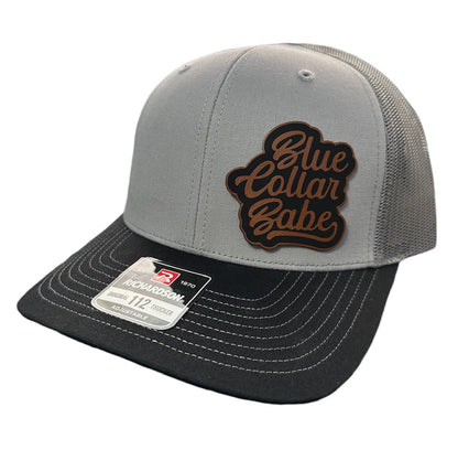 Blue Collar Babe Leather Patch Snapback Hat - Many Colors