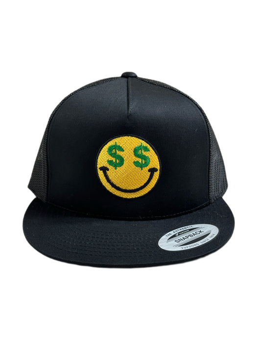 Money Face Emoji (Embroidered) Snapback -&nbsp; Black