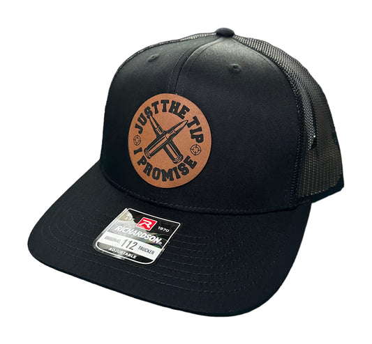 Just The Tip Leather Patch Snapback Hat - Custom Colors