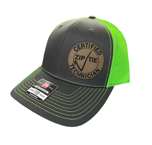 Certified Zip Tie Technician Leather Patch Snapback Hat