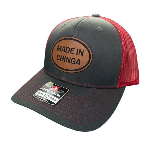 Made in Chinga Leather Patch Snapback Hat - Many Colors