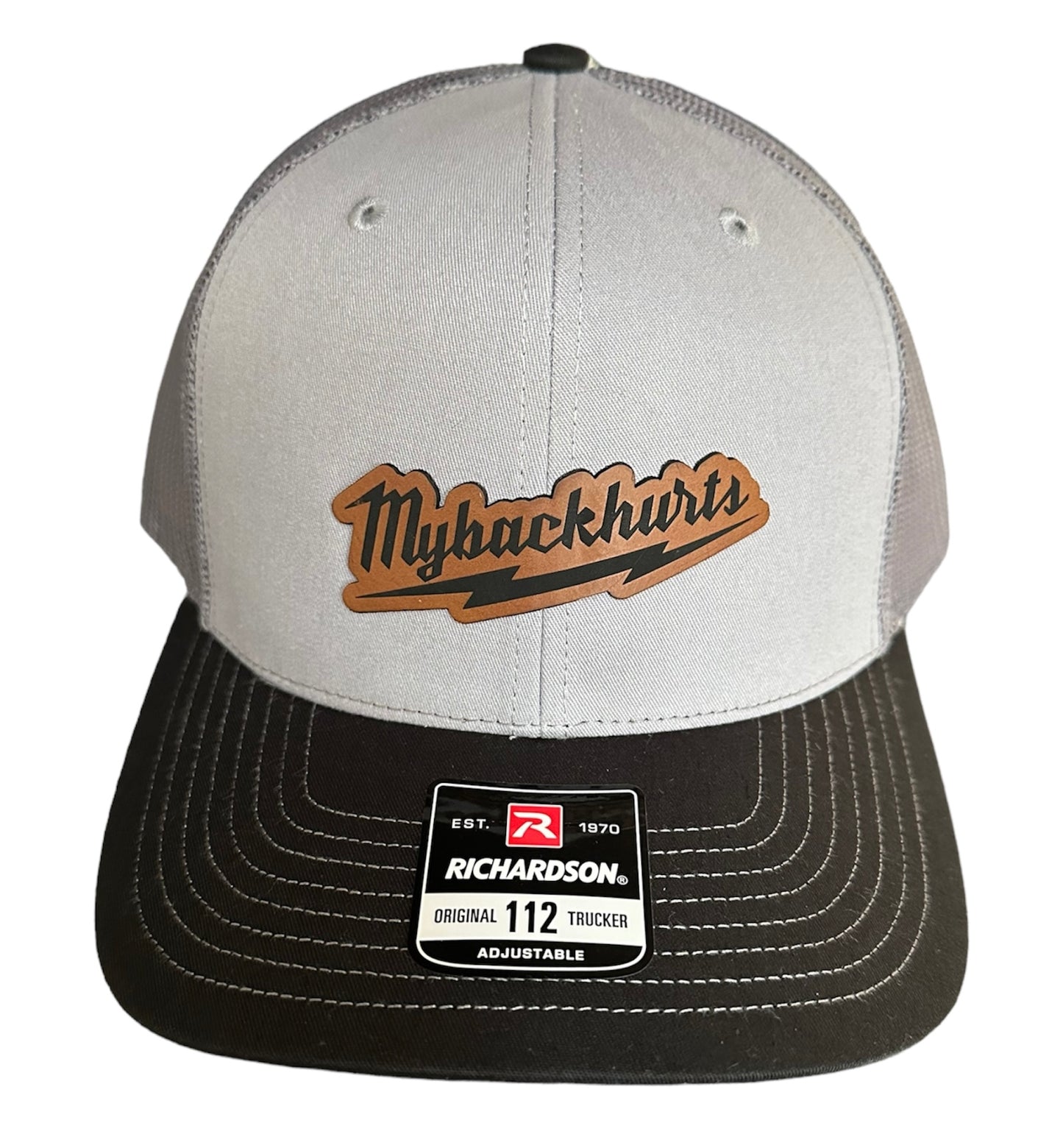 My Back Hurts Leather Patch Trucker Snapback Baseball Cap