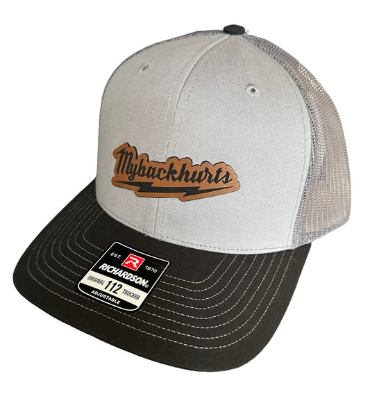 My Back Hurts Leather Patch Trucker Snapback Baseball Cap