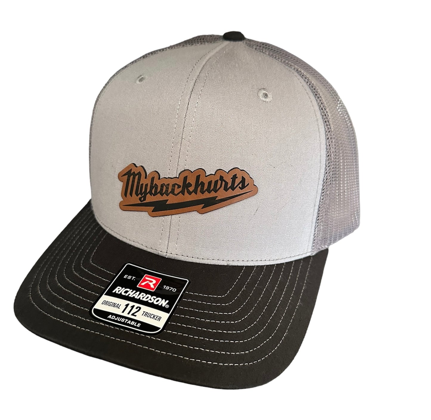 My Back Hurts Leather Patch Trucker Snapback Baseball Cap